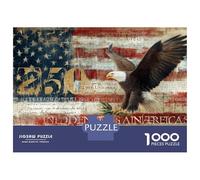 Puzzles De 1000 Pièces pour Adolescents American Flag Bald Eagle Art Print Puzzle Jeux De Famille Décoration Intérieure Cadeaux d'anniversaire Uniques 70x50cm/1000pcs