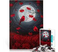 Puzzles de 1000 pièces pour Adolescents Amour Cardinal sous la Lune Jouets de Jeu stimulants Super Cadeau 38x26cm