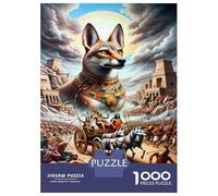 Puzzles De 1000 Pièces pour Adolescents Ancient Egyptian Fox War Scene Puzzle À Monter Soi-même, Jouets pour S'amuser en Famille, Cadeau d'anniversaire Ou De Noël 52x38cm/1000pcs