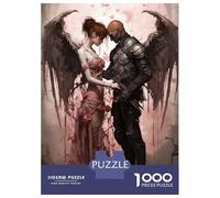 Puzzles De 1000 Pièces pour Adolescents Angel Warrior Romance Fantasy Art Print Puzzles pour Adolescents - Jeu Manuel - Décoration Murale - Défi À Relever 38x26cm/1000pcs