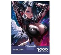 Puzzles De 1000 Pièces pour Adolescents Angel with Black Lace Puzzles pour Adultes, Jouets Anti-Stress, Décoration Murale, Cadeaux d'anniversaire Et Cadeaux Uniques 52x38cm/1000pcs