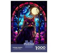 Puzzles De 1000 Pièces pour Adolescents Anggora Cat Abstract Puzzle Adulte Jeu Manuel Améliore La Mémoire Réduit Le Stress Cadeaux 70x50cm/1000pcs