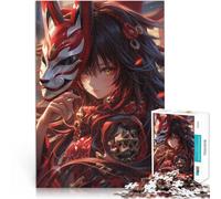 Puzzles de 1000 pièces pour Adolescents Anime Fox Samurai Jeu Familial Anti-Stress Défi Difficile Cadeau Amusant 38x26cm