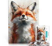 Puzzles de 1000 pièces pour Adolescents Aquarelle de Renard Souriant Défi Difficile Car C'est Un pour Toute la Famille 52x38cm