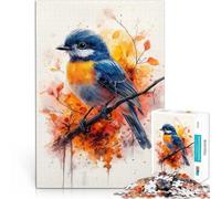 Puzzles de 1000 pièces pour Adolescents Aquarelle Oiseau sur Une Branche Jeux Amusants Cadeau d'anniversaire, Cadeaux, décoration Murale 38x26cm