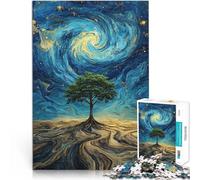 Puzzles de 1000 pièces pour Adolescents Arbre dans Un Ciel tourbillonnant Casse-tête Liste de souhaits avec Le Père Noël 75x50cm
