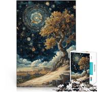 Puzzles de 1000 pièces pour Adolescents Arbre mécanique Ciel étoilé Coupe de précision est idéal comme Cadeau pour Toute la Famille 38x52cm