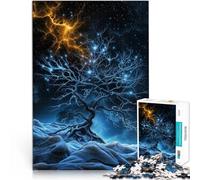 Puzzles de 1000 pièces pour Adolescents Arbre Mystique avec éclairs Jeu de Quiz Décoration Murale, Cadeaux Uniques pour Anniversaire et Noël 52x38cm