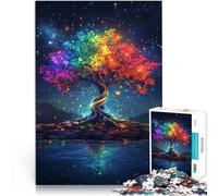Puzzles de 1000 pièces pour Adolescents Arbre néon Magique et coloré Impossible Activités Amusantes à la Maison, Cadeaux d'anniversaire, Cadeaux de Voyage, 52x38cm