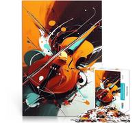 Puzzles de 1000 pièces pour Adolescents Art Abstrait du Violon Séjour Anti-Stress pour Tuer Le Temps Jeu de défi Unique 52x38cm