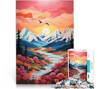 Puzzles de 1000 pièces pour Adolescents Art des Montagnes d'été Analyse et logique Jeu éducatif pour Anniversaire, Noël 38x26cm
