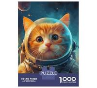 Puzzles De 1000 Pièces pour Adolescents Astronaut Cute Cartoon Cat Puzzles pour Adultes, Jeu Familial, Assemblage De Motifs, Cadeaux d'anniversaire Uniques 52x38cm/1000pcs