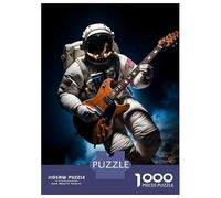 Puzzles De 1000 Pièces pour Adolescents Astronaut Plays Guitar Puzzles pour Adolescents Jeux Relaxants pour S'amuser en Famille Offrez-Leur Un Cadeau 38x26cm/1000pcs