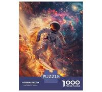 Puzzles De 1000 Pièces pour Adolescents Astronaut Space Surfing Puzzle pour Adultes Jeu Manuel Amusant Et Humoristique Aide À Exercer Le Cerveau 52x38cm/1000pcs