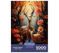 Puzzles De 1000 Pièces pour Adolescents Autumn Forest Deer Family Puzzles pour Adultes - Jeu Difficile Et Stimulant À Terminer 52x38cm/1000pcs