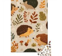 Puzzles De 1000 Pièces pour Adolescents Autumn Hedgehog Pattern Puzzle À Monter Soi-même, Jouets pour S'amuser en Famille, Cadeau d'anniversaire Ou De Noël 38x26cm/1000pcs