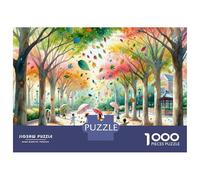 Puzzles De 1000 Pièces pour Adolescents Autumn Leaves Park Scene Puzzles pour Adolescents Découpe De Précision Stimule Le Cerveau Cadeaux Anti-Stress 38x26cm/1000pcs