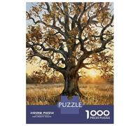 Puzzles De 1000 Pièces pour Adolescents Autumn Oak Tree at Sunset Puzzle Adulte Jeu Manuel Défi Difficile Cadeaux pour Amis Et Famille 38x26cm/1000pcs