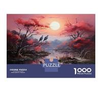 Puzzles De 1000 Pièces pour Adolescents Autumn Sunset Landscape with Birds Puzzles pour Adolescents Découpe De Précision Stimule Le Cerveau Cadeaux Anti-Stress 38x26cm/1000pcs