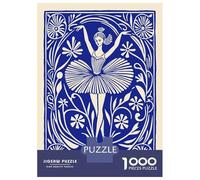 Puzzles De 1000 Pièces pour Adolescents Ballet Dancer in Floral Frame Puzzles pour Adultes, Jouets Anti-Stress, Défi Difficile, Cadeaux d'anniversaire Et Cadeaux Uniques 52x38cm/1000pcs