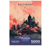 Puzzles De 1000 Pièces pour Adolescents Baltimore Urban Panorama Puzzles pour Adultes Assemblage De Motifs Stimule Le Cerveau Jeu Stimulant 52x38cm/1000pcs