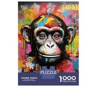 Puzzles De 1000 Pièces pour Adolescents Banksy Graffiti Ape Monkey Puzzles pour Adolescents, Jouets À Monter Soi-même, Analyse Et Logique, Cadeau d'anniversaire Ou De Noël 38x26cm/1000pcs