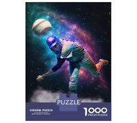 Puzzles De 1000 Pièces pour Adolescents Baseball Pitcher in Space Puzzle pour Adultes Jouet Décoration Murale Défi Difficile À Compléter 52x38cm/1000pcs