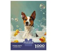 Puzzles De 1000 Pièces pour Adolescents Basenji Dog Puzzles pour Adultes Jeux Relaxants Cadeaux pour Femmes Interaction Parent-Enfant 52x38cm/1000pcs