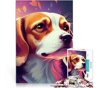 Puzzles de 1000 pièces pour Adolescents Beagle coloré Jeux éducatifs Décoration d'intérieur Excellent Cadeau pour Les Jeux 38x52cm