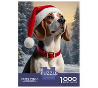 Puzzles De 1000 Pièces pour Adolescents Beagle Dog Xmas Puzzles pour Adolescents - Jeu Manuel pour Améliorer La Mémoire - Cadeaux pour Les Amis Et La Famille 70x50cm/1000pcs
