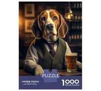 Puzzles De 1000 Pièces pour Adolescents Beagle in The Pub Puzzles pour Adolescents, Jouets À Monter Soi-même, Analyse Et Logique, Cadeau d'anniversaire Ou De Noël 52x38cm/1000pcs