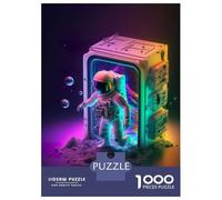 Puzzles De 1000 Pièces pour Adolescents Beaming Astronaut Puzzles pour Adultes Jeux Relaxants Décoration Intérieure pour Anniversaire, Noël 52x38cm/1000pcs