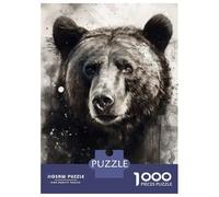 Puzzles De 1000 Pièces pour Adolescents Bear Wild Beauty Black Ink Puzzles pour Adolescents, Jouets À Monter Soi-même, Analyse Et Logique, Cadeau d'anniversaire Ou De Noël 52x38cm/1000pcs