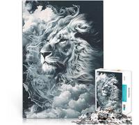 Puzzles de 1000 pièces pour Adolescents Bête Lion Fumée Jeu Familial Anti-Stress Défi Difficile Bon Cadeau 52x38cm