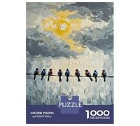 Puzzles De 1000 Pièces pour Adolescents Birds on A Wire Painting Puzzle Jeux De Famille Décoration Intérieure Cadeaux d'anniversaire Uniques 70x50cm/1000pcs