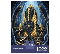 Puzzles De 1000 Pièces pour Adolescents Black and Gold Dragon in Cave Puzzle pour Adultes Jeu Manuel Amusant Et Humoristique Aide À Exercer Le Cerveau 70x50cm/1000pcs