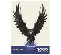 Puzzles De 1000 Pièces pour Adolescents Black and White Eagle Puzzles pour Adultes Jeux Amusants Difficile Difficile À Terminer 52x38cm/1000pcs