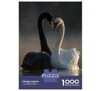 Puzzles De 1000 Pièces pour Adolescents Black and White Swans in Love Puzzle pour Adultes Jeux De Famille Cadeaux pour Femmes Cadeaux Anti-Stress 70x50cm/1000pcs