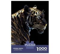 Puzzles De 1000 Pièces pour Adolescents Black Golden Tiger Puzzle Adulte À Faire Soi-même, Jouets Anti-Stress, Cadeaux De Noël Et d'anniversaire 52x38cm/1000pcs