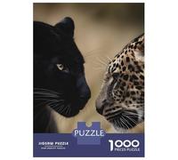 Puzzles De 1000 Pièces pour Adolescents Black Panther and Leopard Close-Up Puzzles pour Adultes, Jouets Anti-Stress, Défi Difficile, Cadeaux d'anniversaire Et Cadeaux Uniques 52x38cm/1000pcs