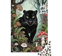 Puzzles De 1000 Pièces pour Adolescents Black Panther in Enchanted Forest -1 Puzzle Adulte, Jouet, Décoration Murale, Art Mural, Cadeaux d'anniversaire Uniques 38x26cm/1000pcs