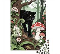 Puzzles De 1000 Pièces pour Adolescents Black Panther in Enchanted Forest Puzzle pour Adultes Jouet Décoration Murale Défi Difficile À Compléter 70x50cm/1000pcs