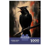 Puzzles De 1000 Pièces pour Adolescents Black Raven with Red Eyes Puzzle pour Adolescents Améliore La Mémoire Stimulant À Compléter Apprentissage Jouets Éducatifs 52x38cm/1000pcs
