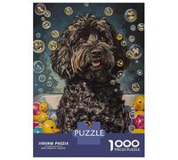 Puzzles De 1000 Pièces pour Adolescents Black Russian Terrier Dog Puzzle Jeux Relaxants Cadeaux pour Femmes Cadeaux De Noël Et d'anniversaire 52x38cm/1000pcs