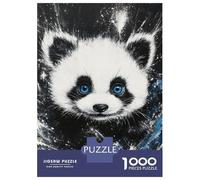 Puzzles De 1000 Pièces pour Adolescents Blue-Eyed Panda Starry Puzzle Jeux Relaxants Cadeaux pour Femmes Cadeaux De Noël Et d'anniversaire 70x50cm/1000pcs