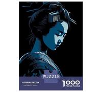Puzzles De 1000 Pièces pour Adolescents Blue Geisha Portrait Puzzles pour Adolescents, Jouets À Monter Soi-même, Analyse Et Logique, Cadeau d'anniversaire Ou De Noël 52x38cm/1000pcs