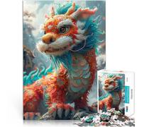 Puzzles de 1000 pièces pour Adolescents Bonne année Dragon Jeu Familial Anti-Stress Défi Difficile Œuvre d'art 52x38cm