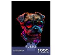 Puzzles de 1000 pièces pour adolescents Border Terrier Puzzles pour Adultes, Jeux de Famille, Course de Vitesse à la Main Famille entière 52 x 38 cm/1000 pièces