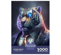 Puzzles De 1000 Pièces pour Adolescents Boss Tiger in Suit Puzzle pour Adultes Relax Games Hand Speed Race Offre Cadeaux pour Toute La Famille 52x38cm/1000pcs