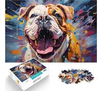 Puzzles de 1000 pièces pour Adolescents Bouledogue Anglais coloré Apprentissage éducatif Liste de souhaits avec Le Père Noël 38x26cm